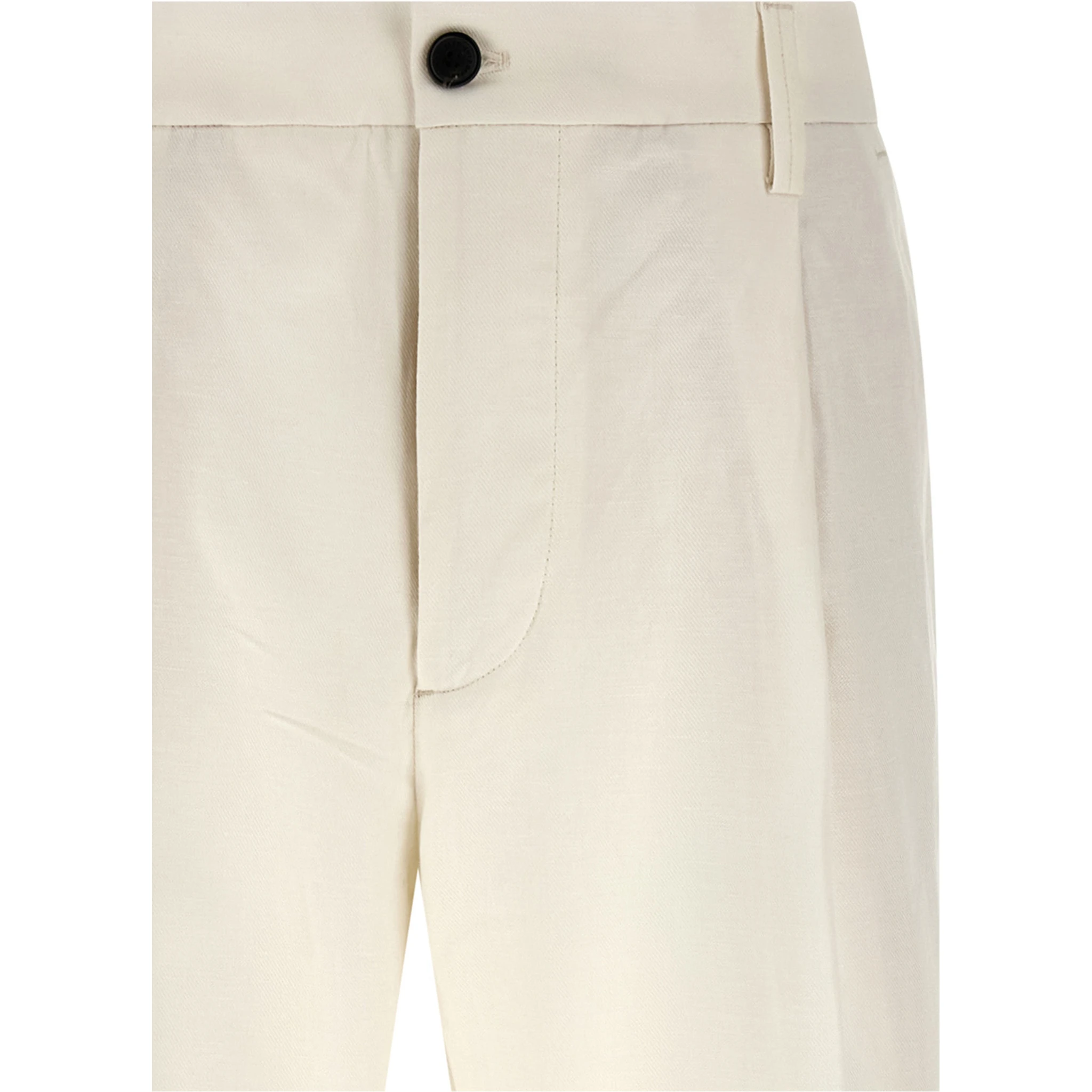 White Cotton Casual Pants