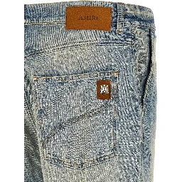 Blue Cotton Flared Jeans