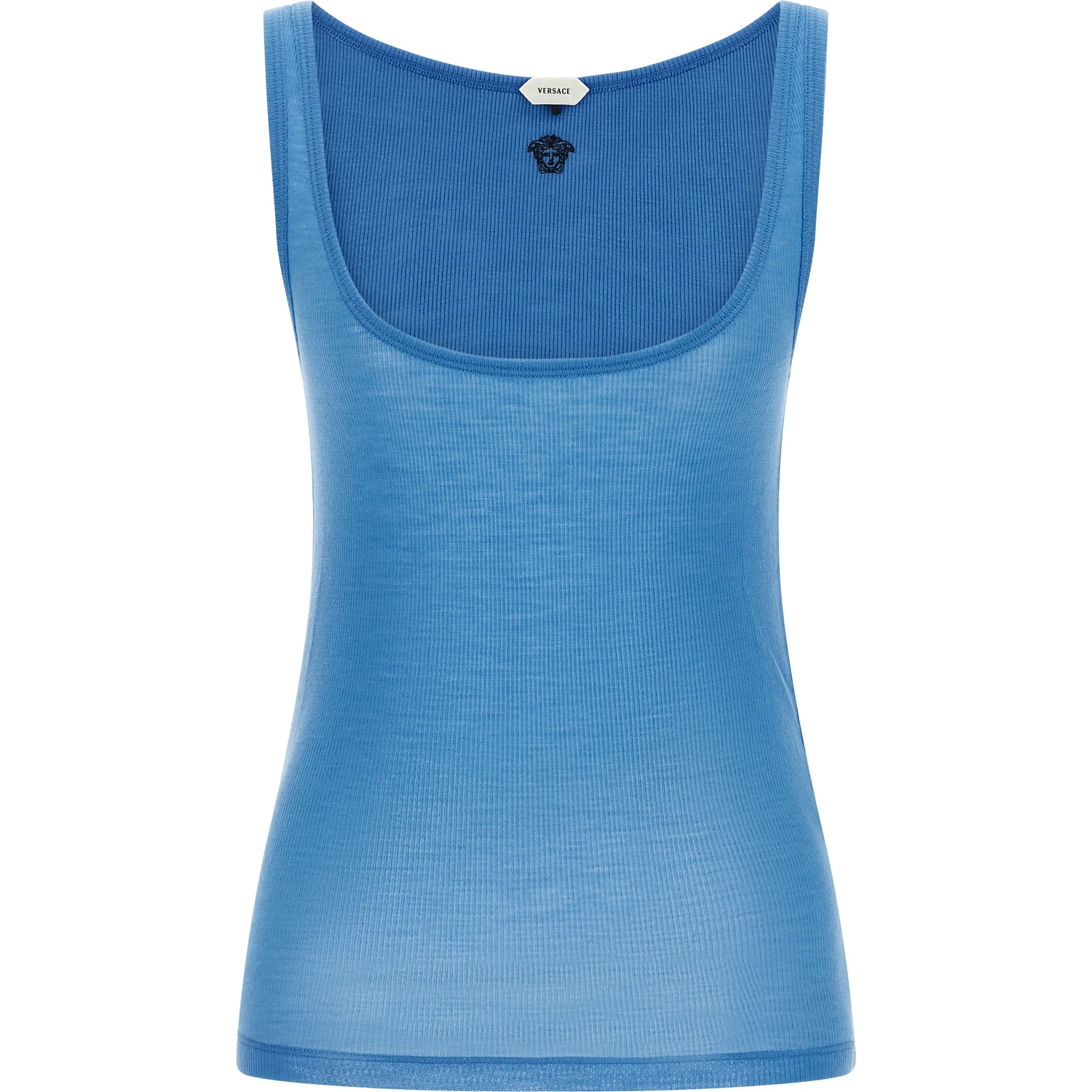 Blue Virgin Wool Tank Tops