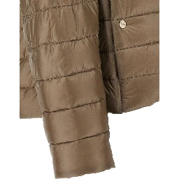 Brown Polyamide Full-Length Jacket
