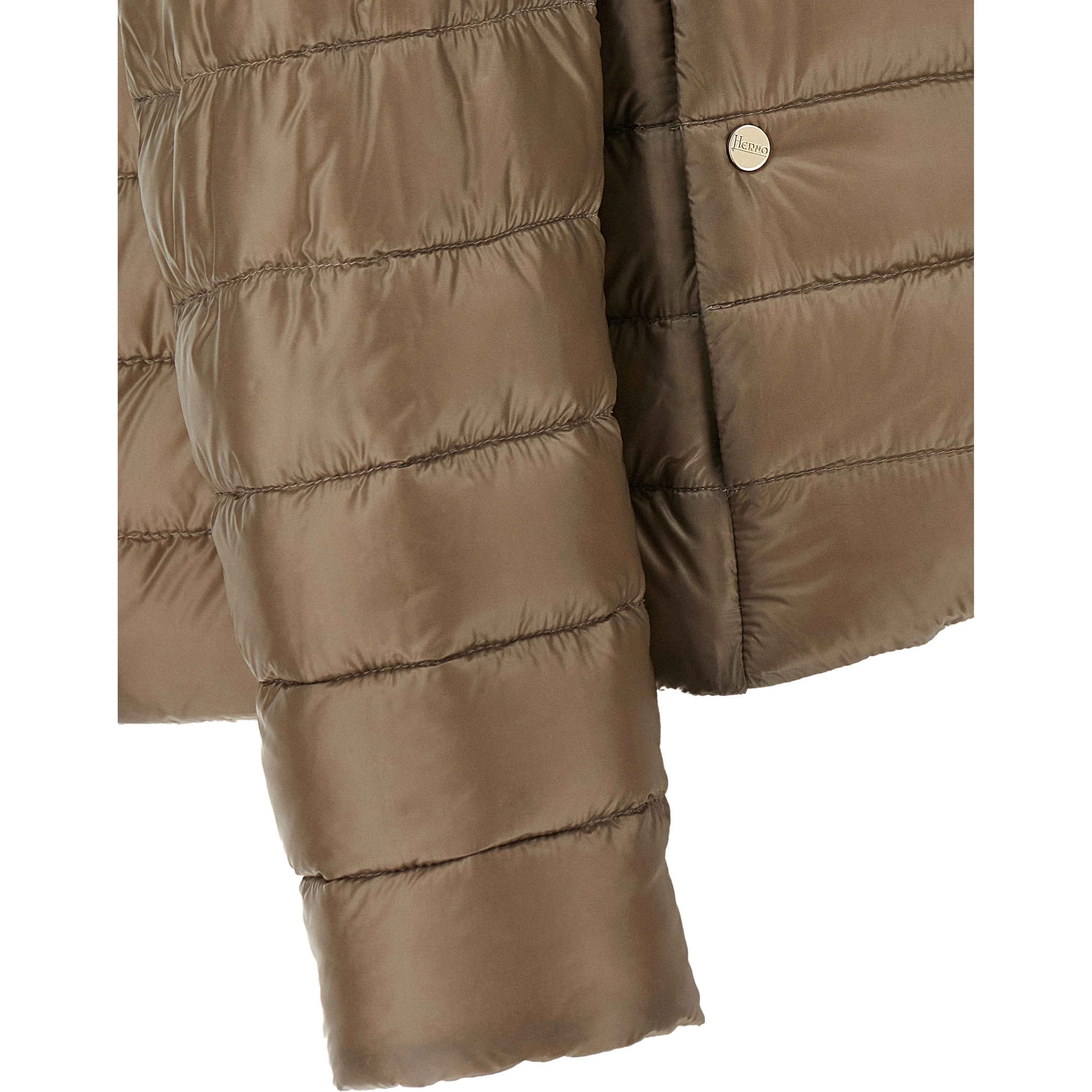 Brown Polyamide Full-Length Jacket