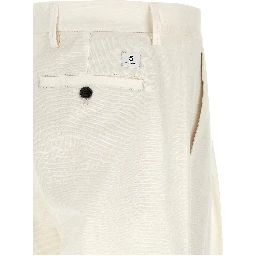 White Cotton Casual Pants