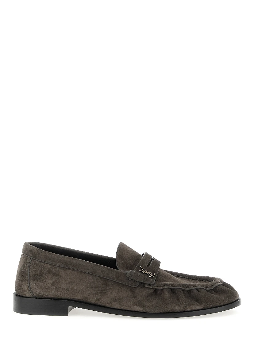 Brown Calfskin Slip-On Loafers