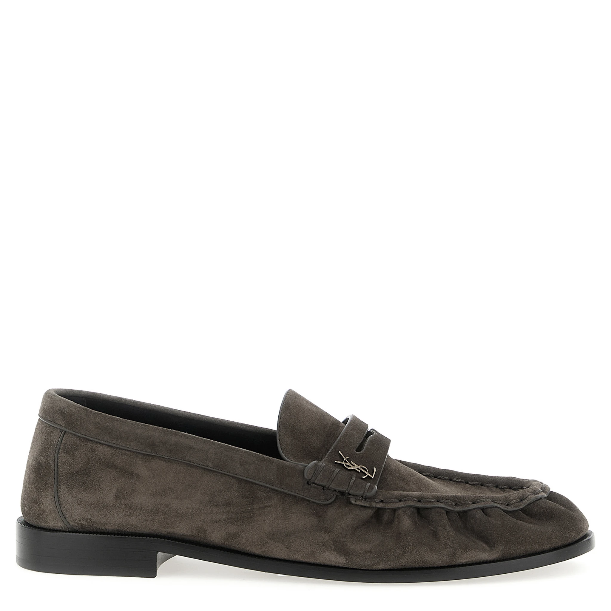 Brown Calfskin Slip-On Loafers