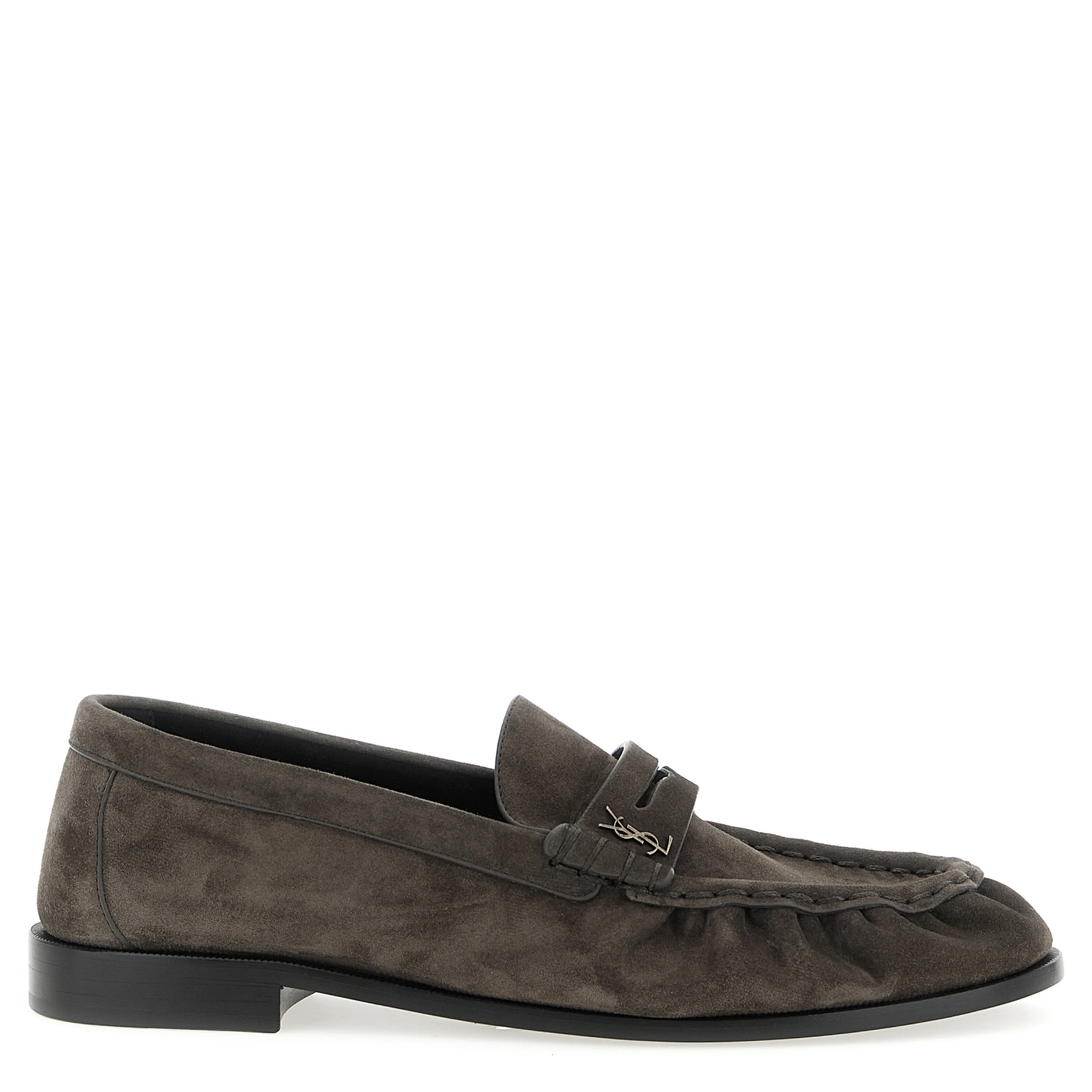 Brown Calfskin Slip-On Loafers