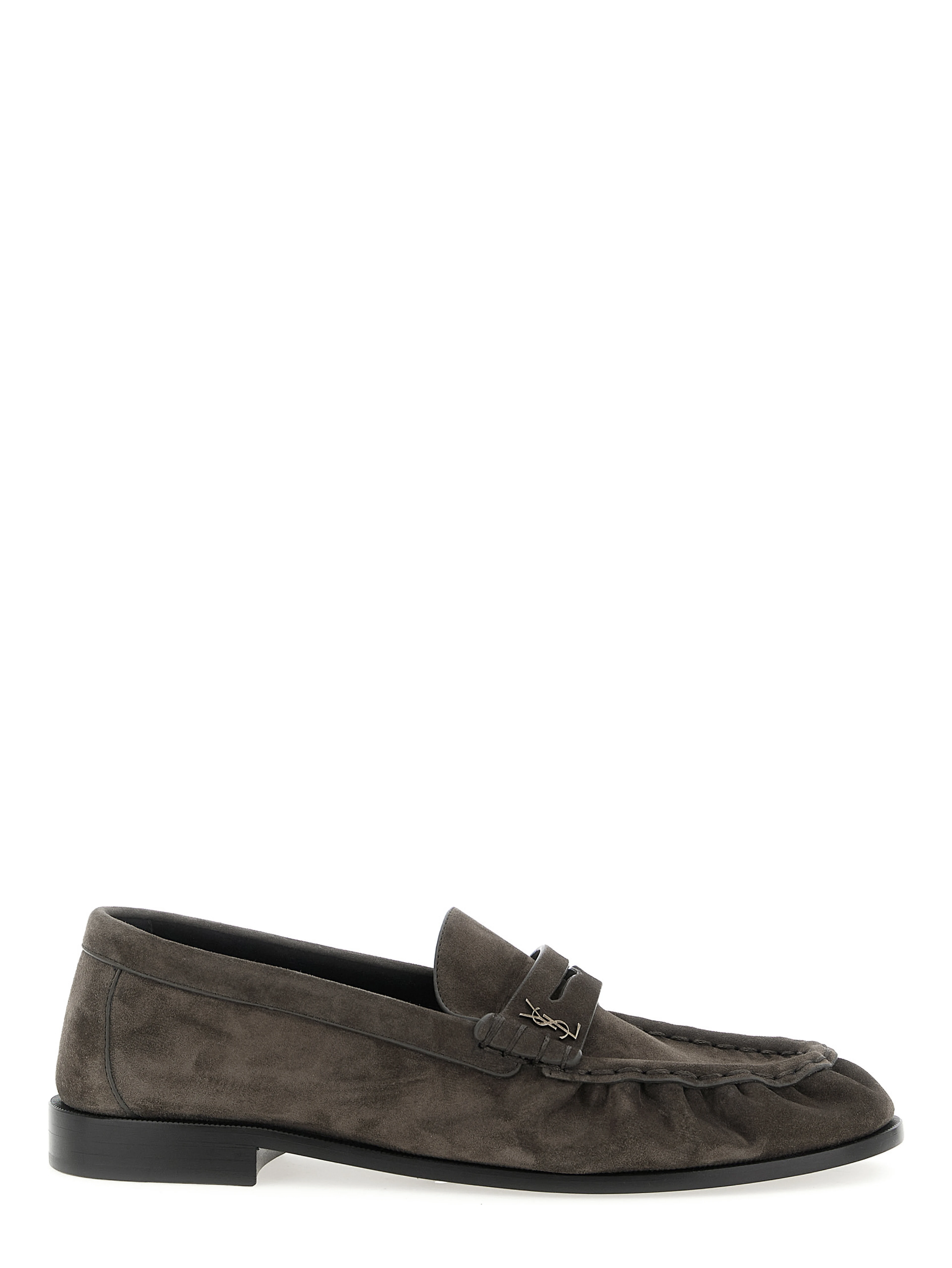 Brown Calfskin Slip-On Loafers