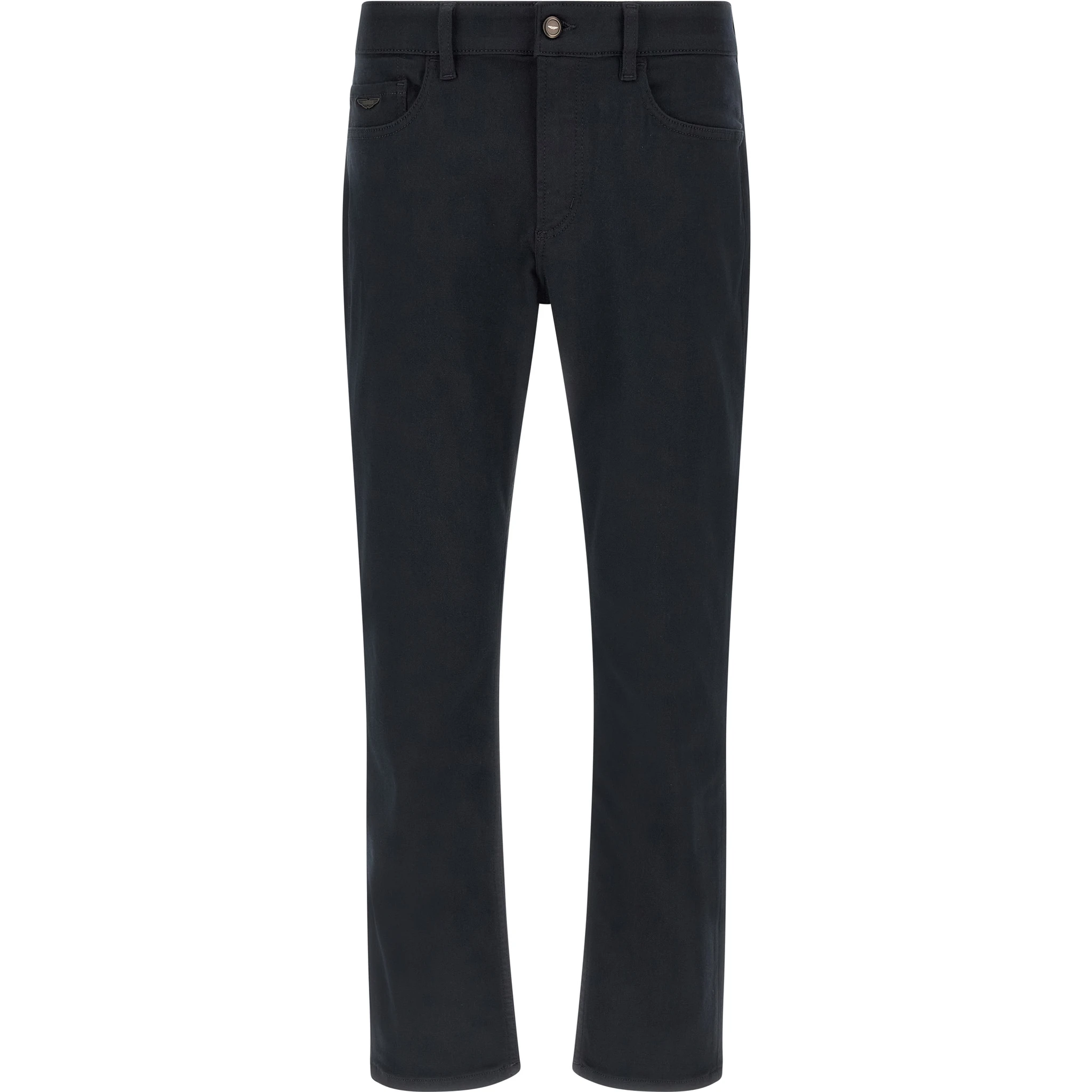 Blue Polyester Straight-Leg Jeans