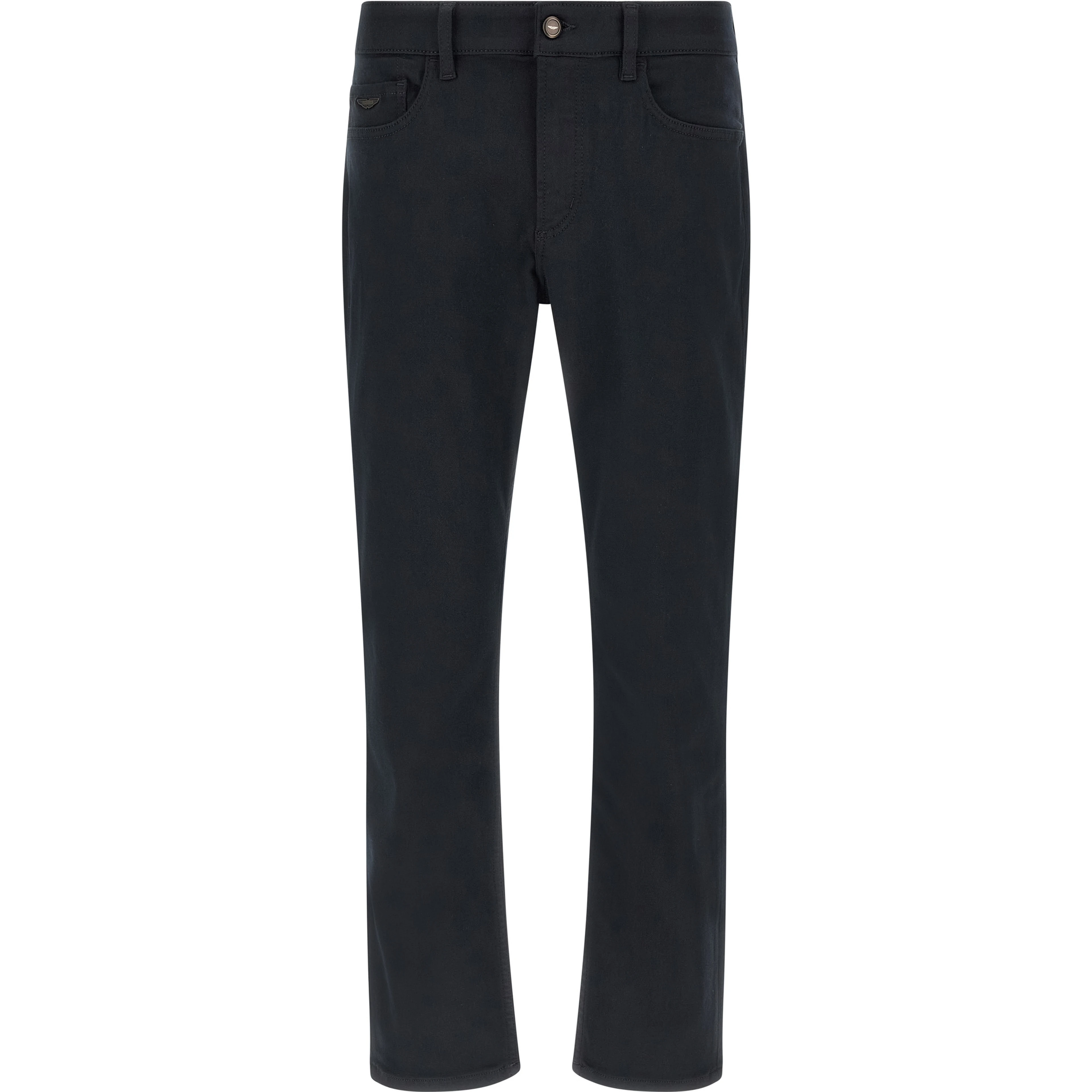 Blue Polyester Straight-Leg Jeans