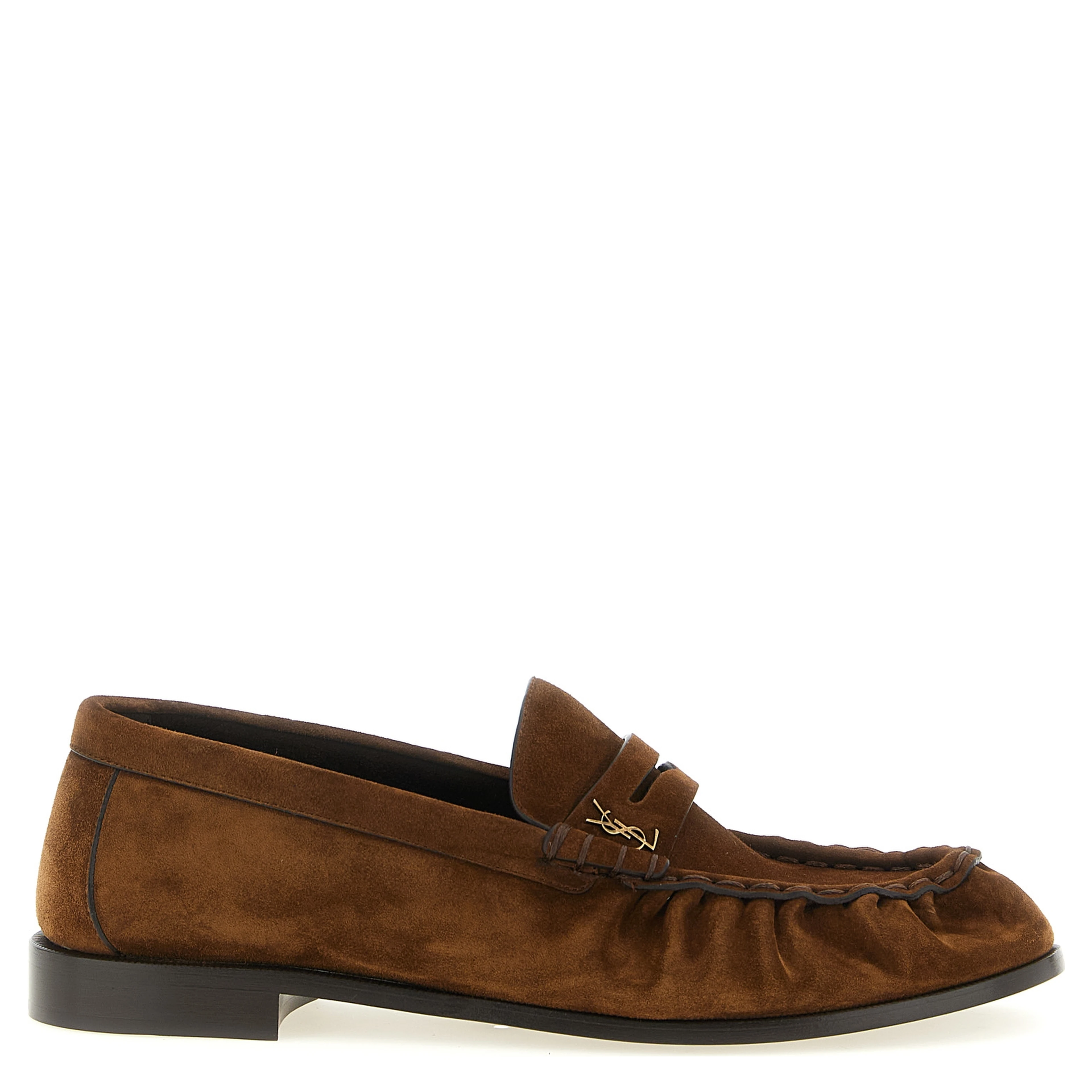 Brown Calfskin Slip-On Loafers