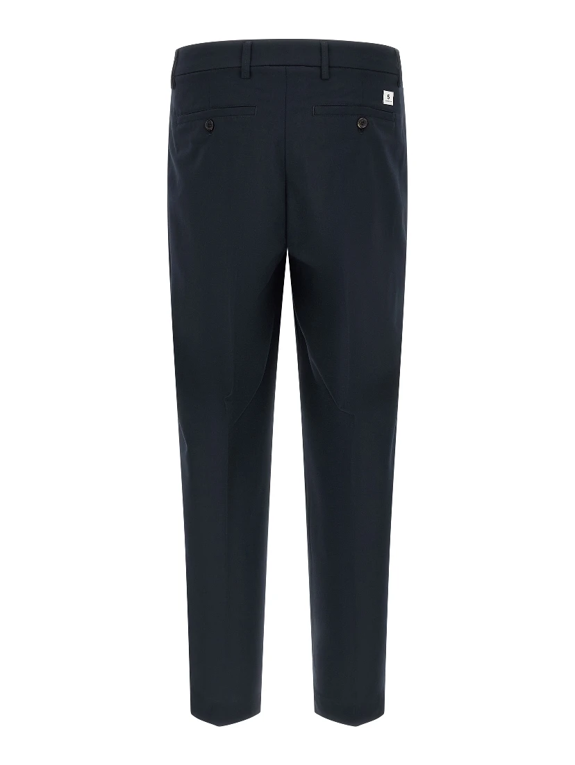 Blue Polyester Casual Pants