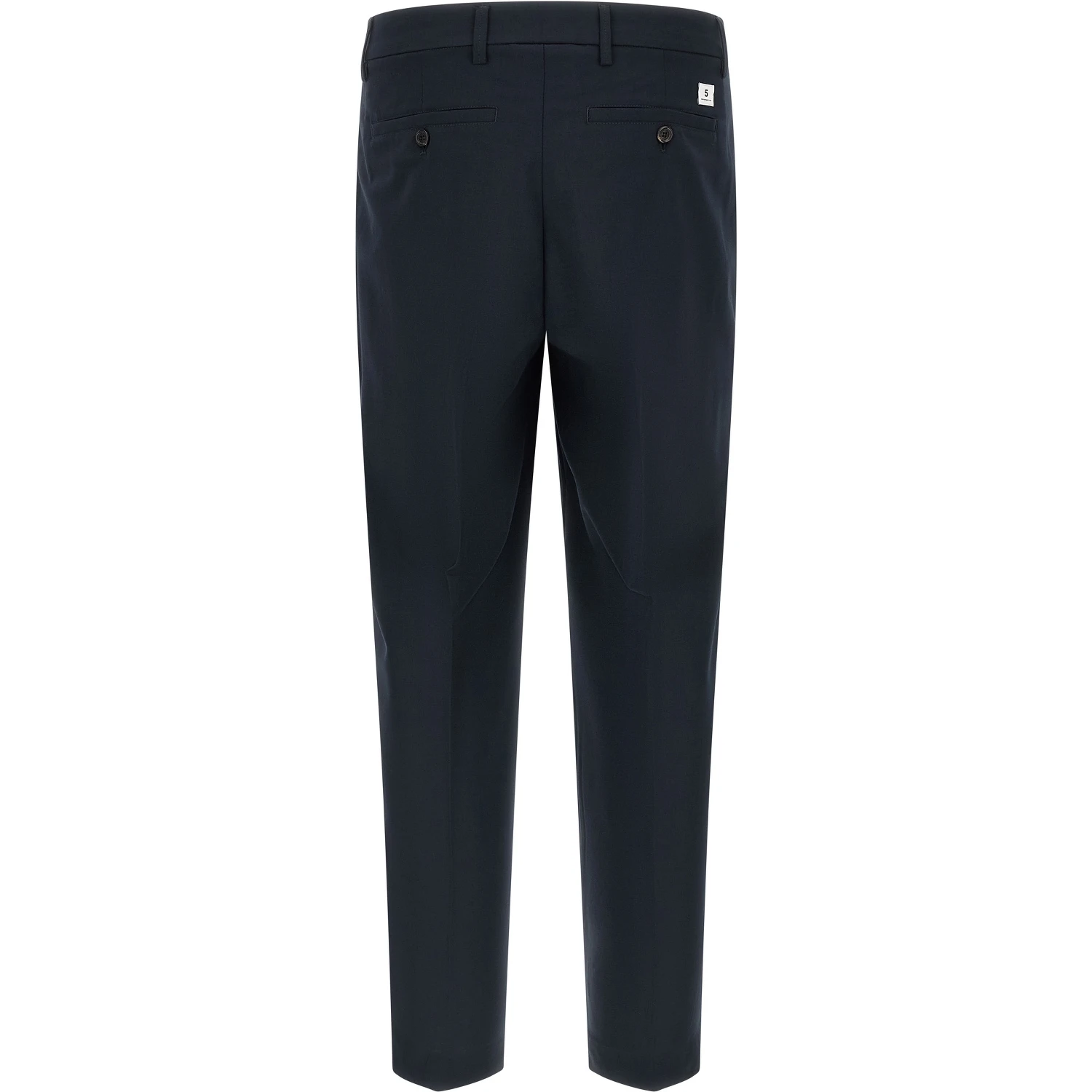 Blue Polyester Casual Pants