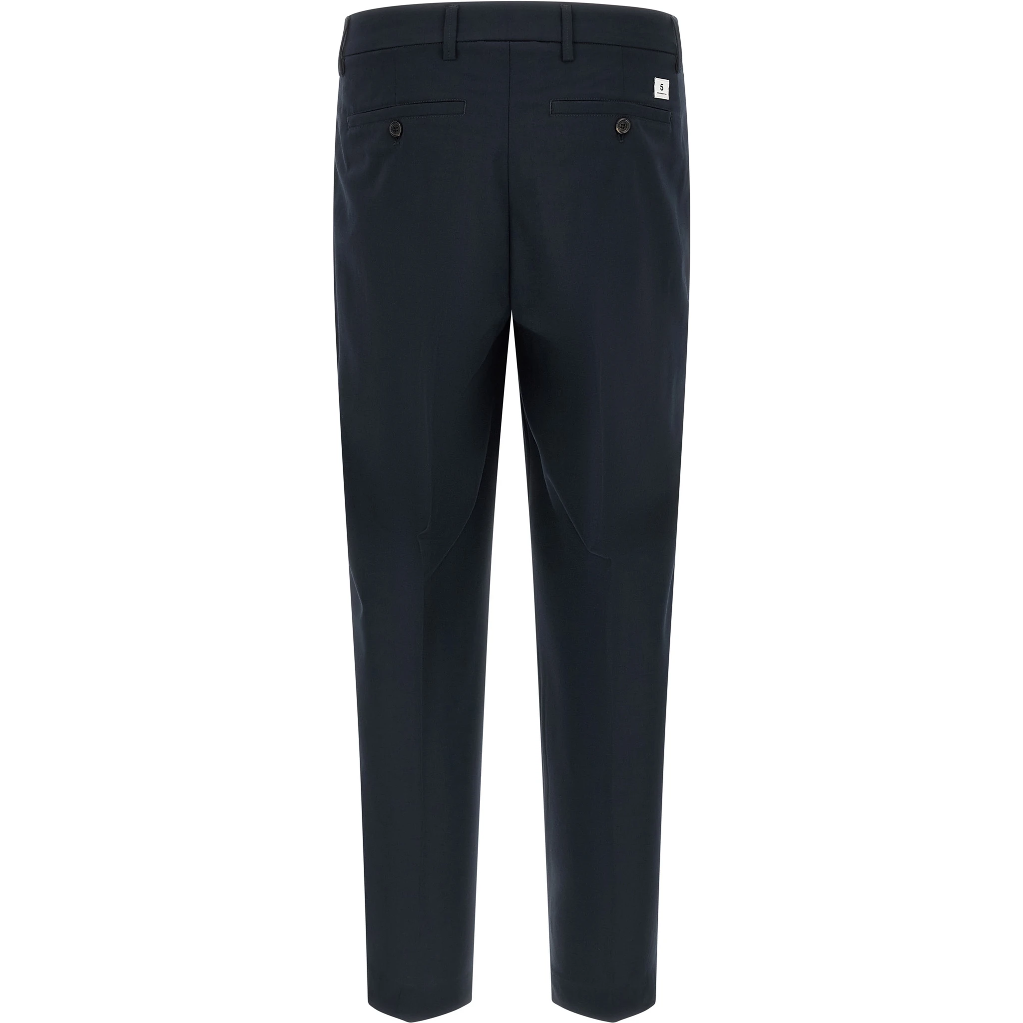 Blue Polyester Casual Pants