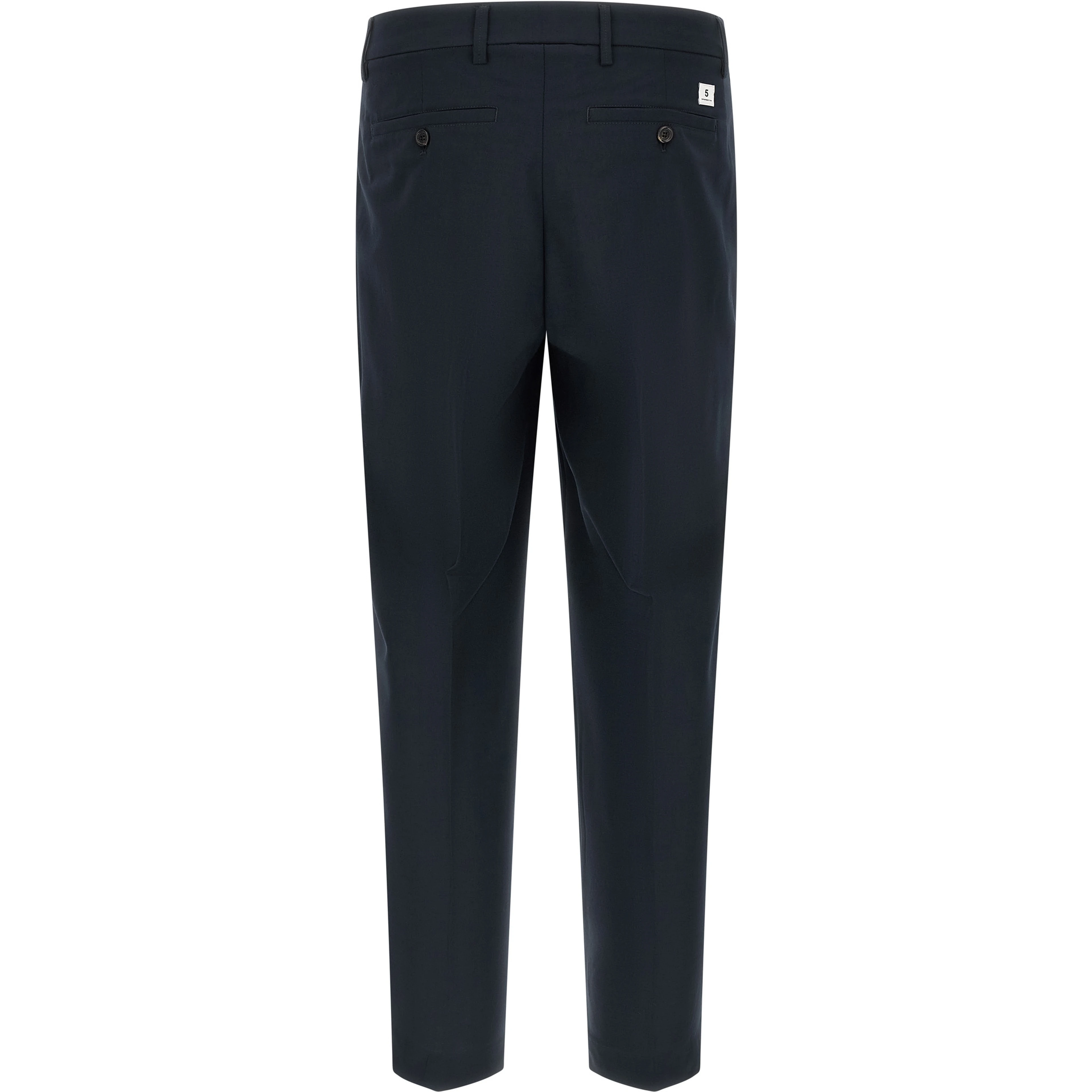 Blue Polyester Casual Pants