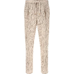 Beige Linen Casual Pants