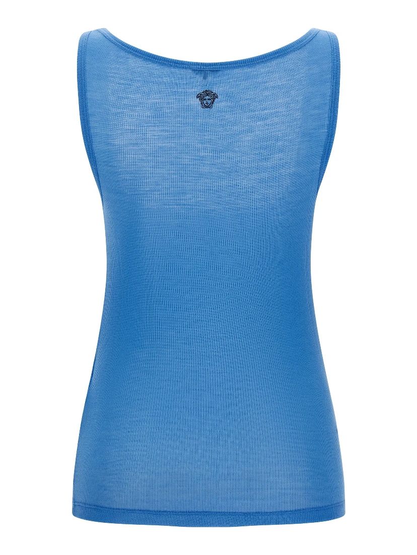 Blue Virgin Wool Tank Tops