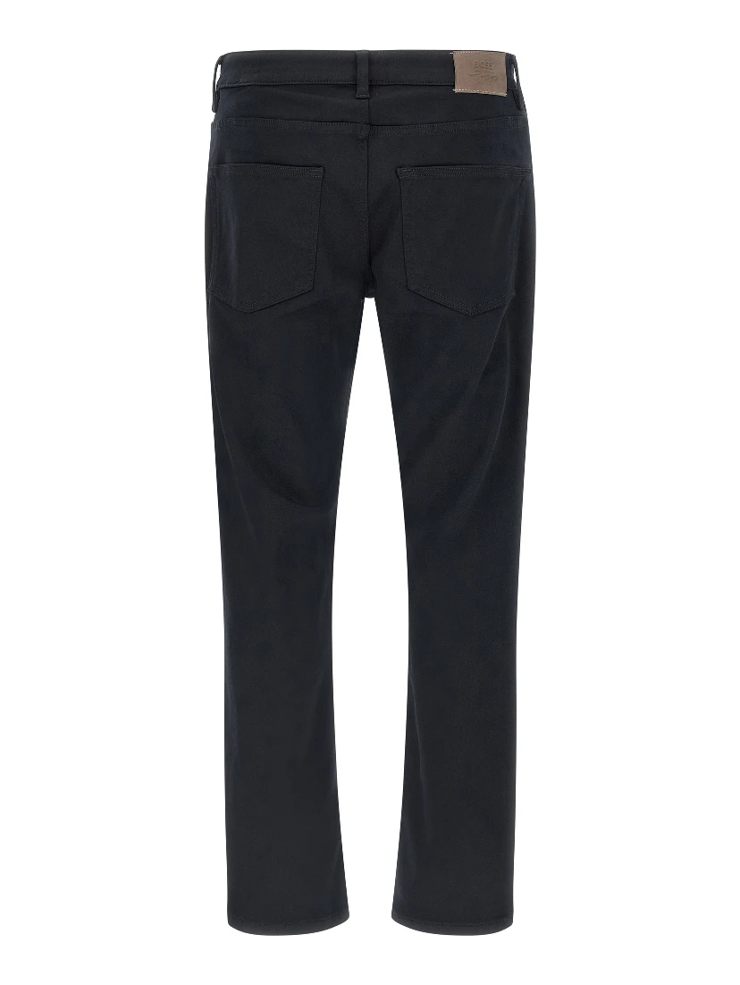 Blue Polyester Straight-Leg Jeans