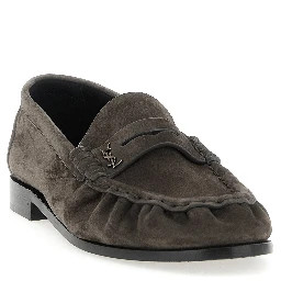 Brown Calfskin Slip-On Loafers