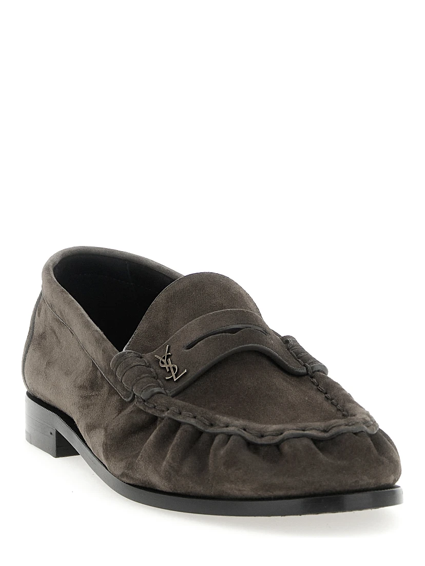 Brown Calfskin Slip-On Loafers
