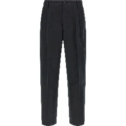 Black Cotton Casual Pants