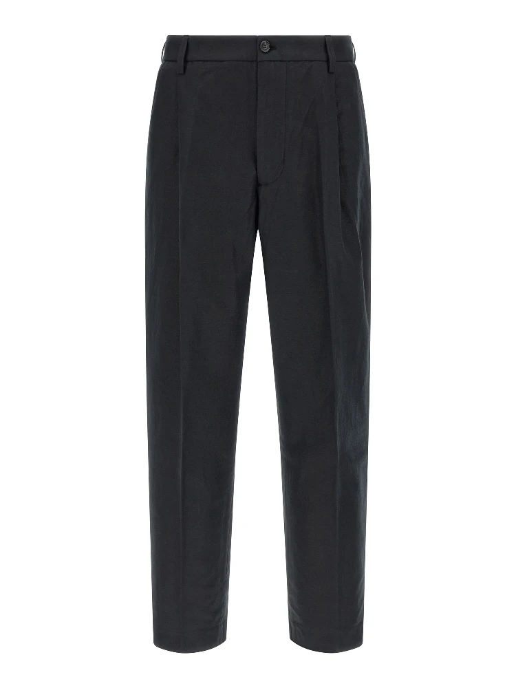 Black Cotton Casual Pants