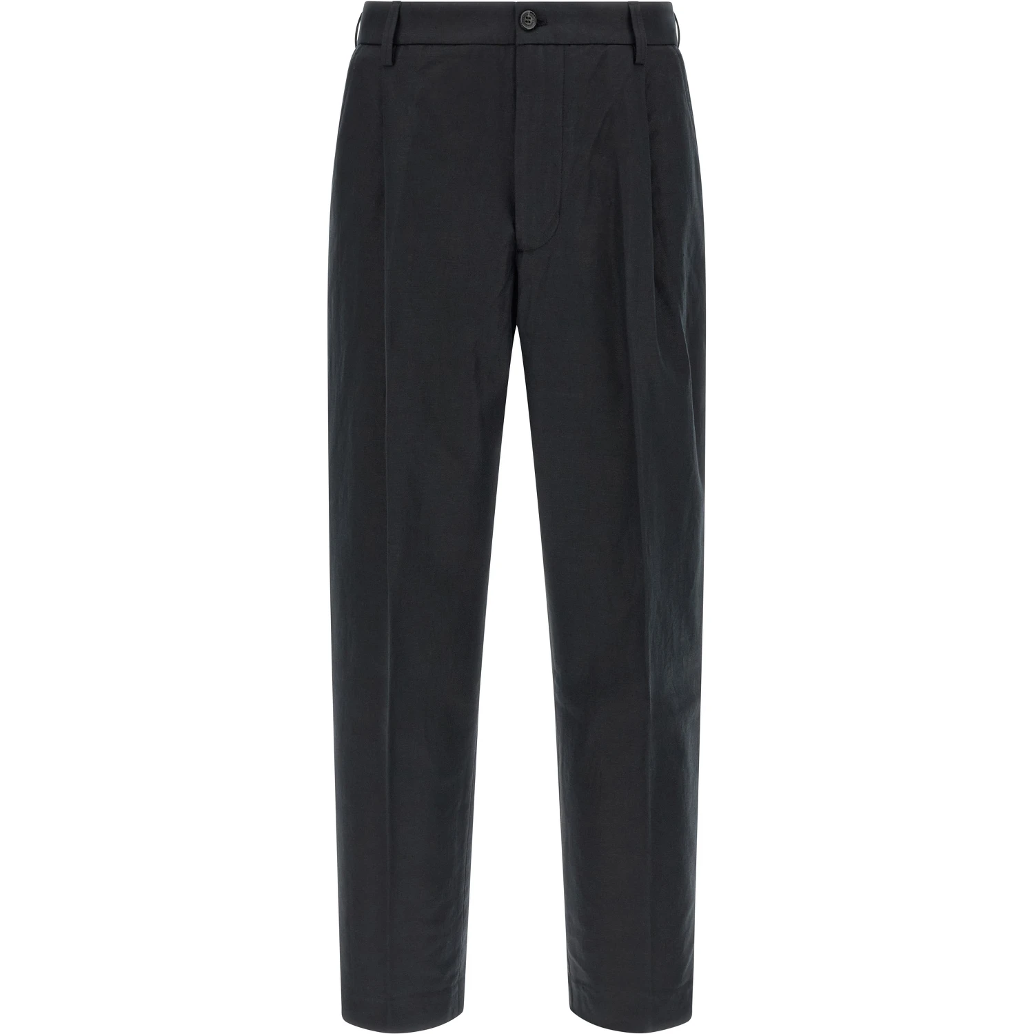 Black Cotton Casual Pants