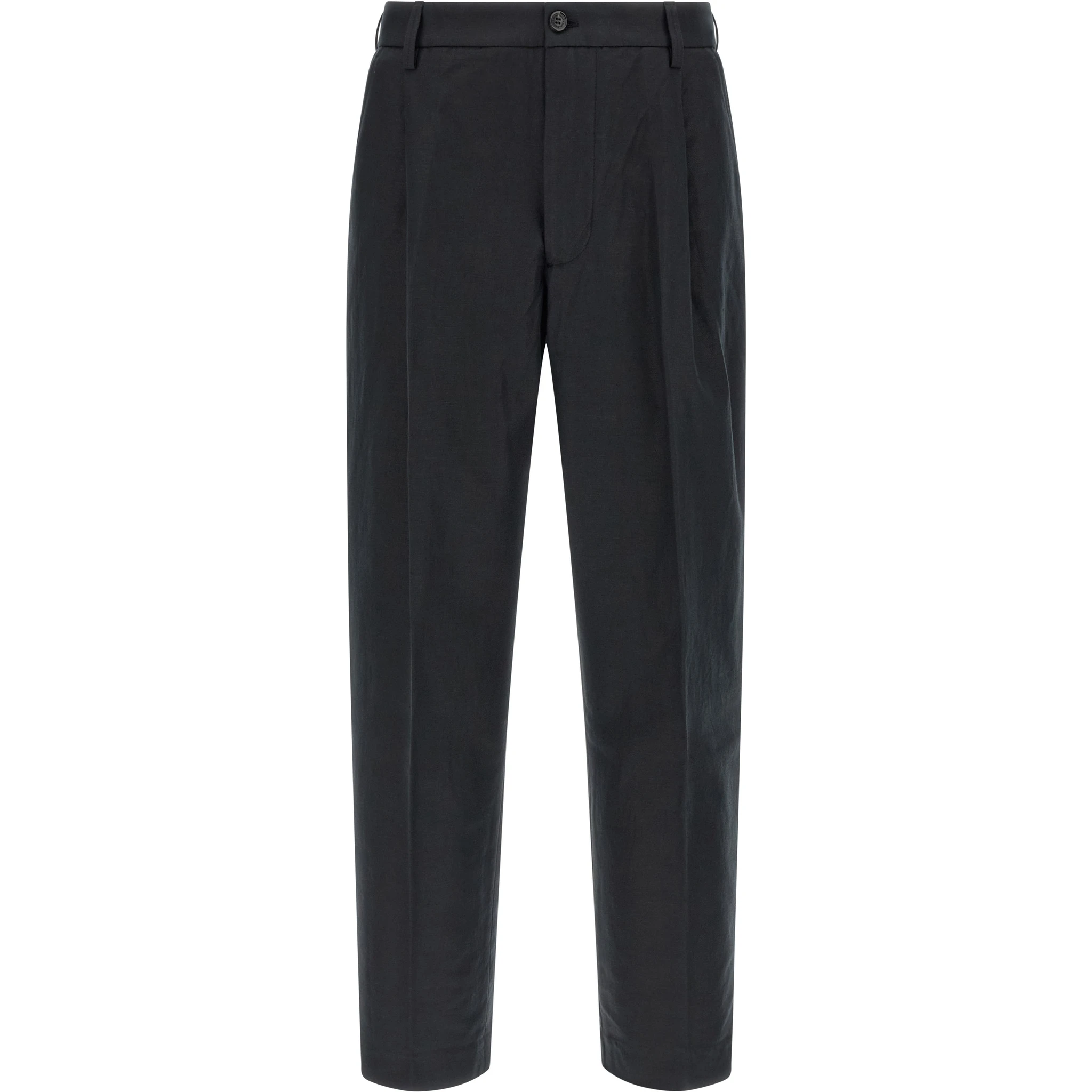 Black Cotton Casual Pants