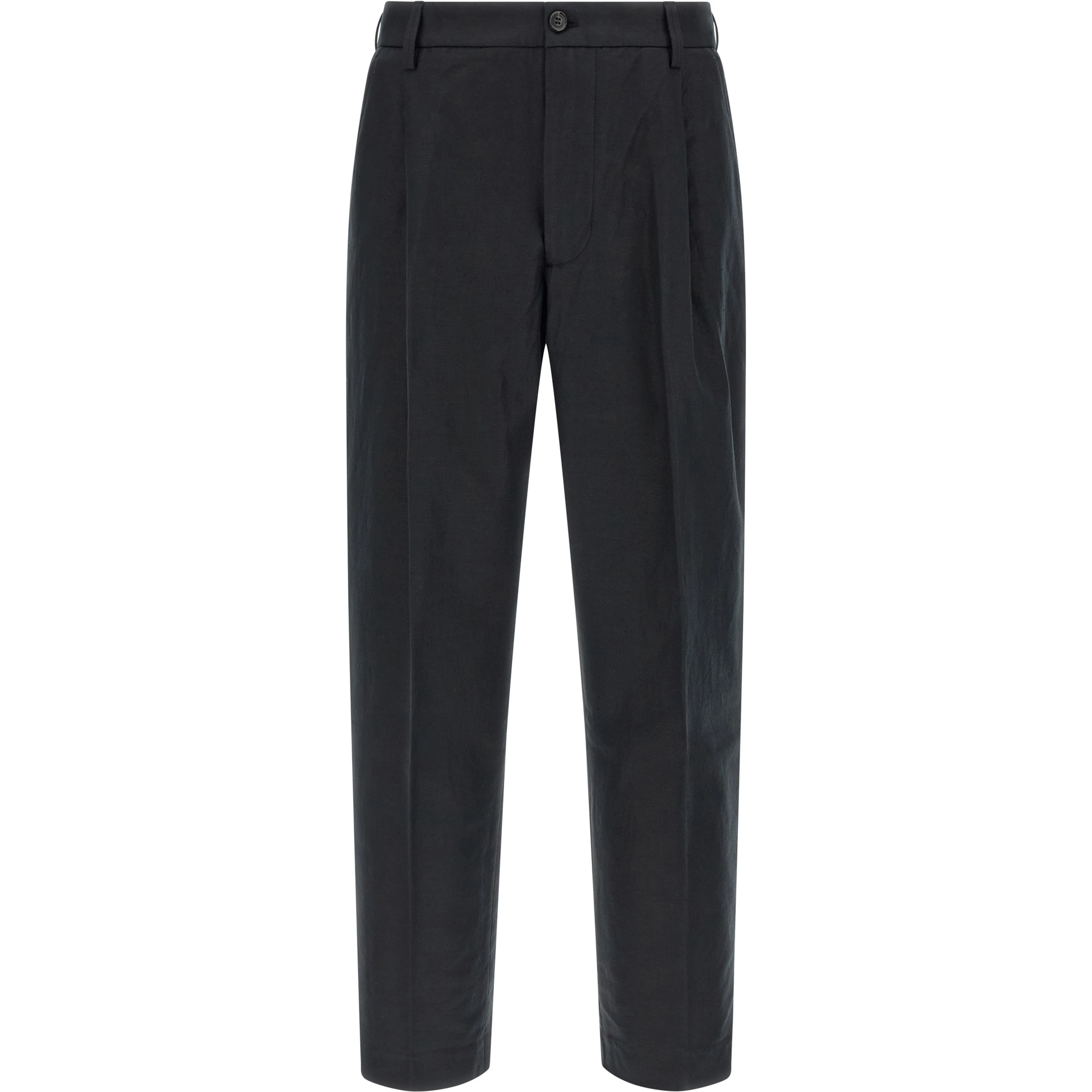Black Cotton Casual Pants