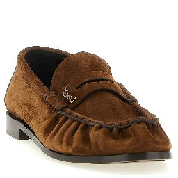 Brown Calfskin Slip-On Loafers