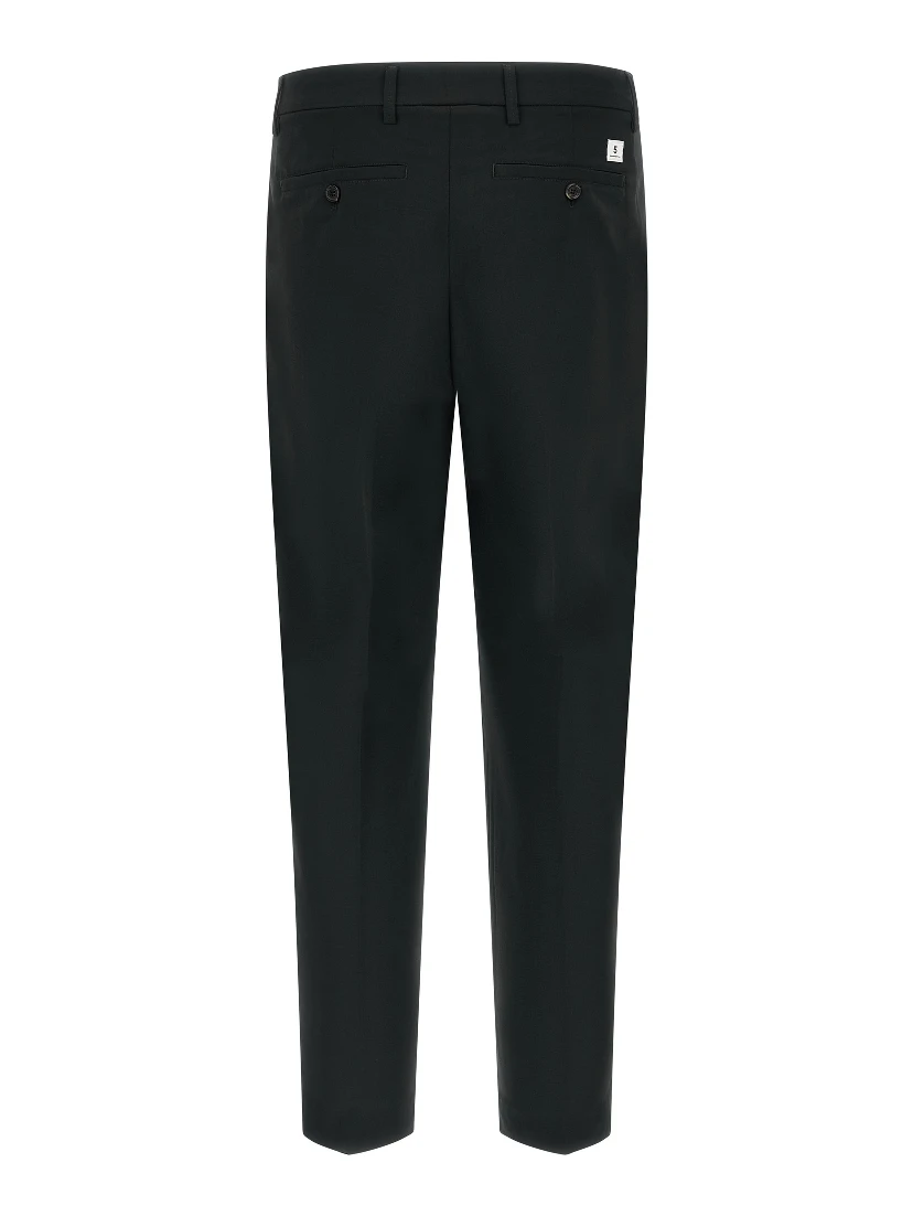 Black Polyester Casual Pants
