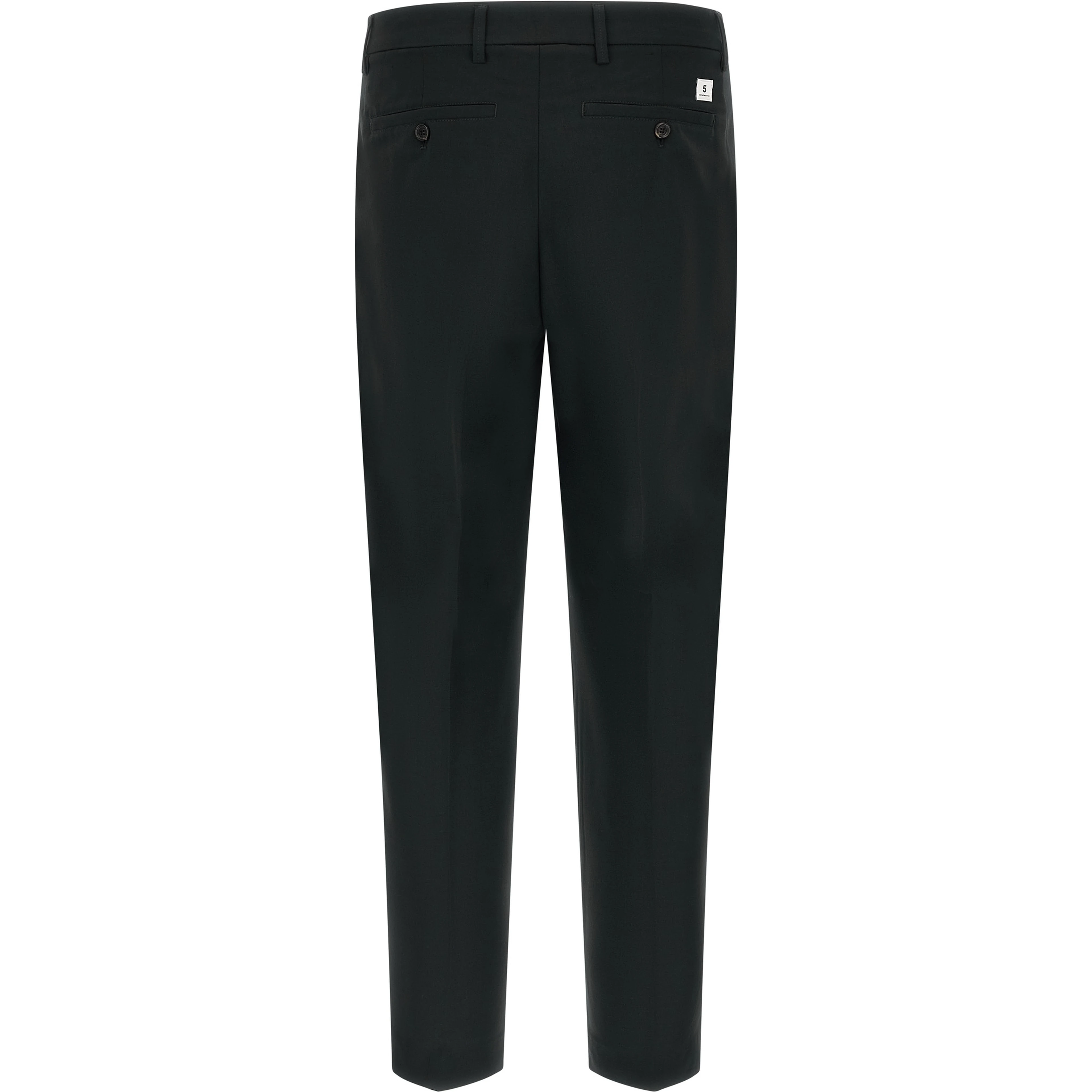 Black Polyester Casual Pants