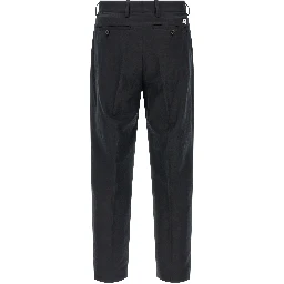 Black Cotton Casual Pants