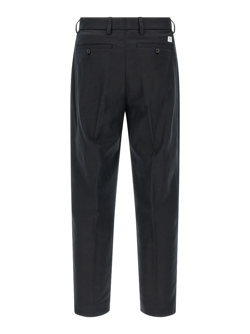 Black Cotton Casual Pants