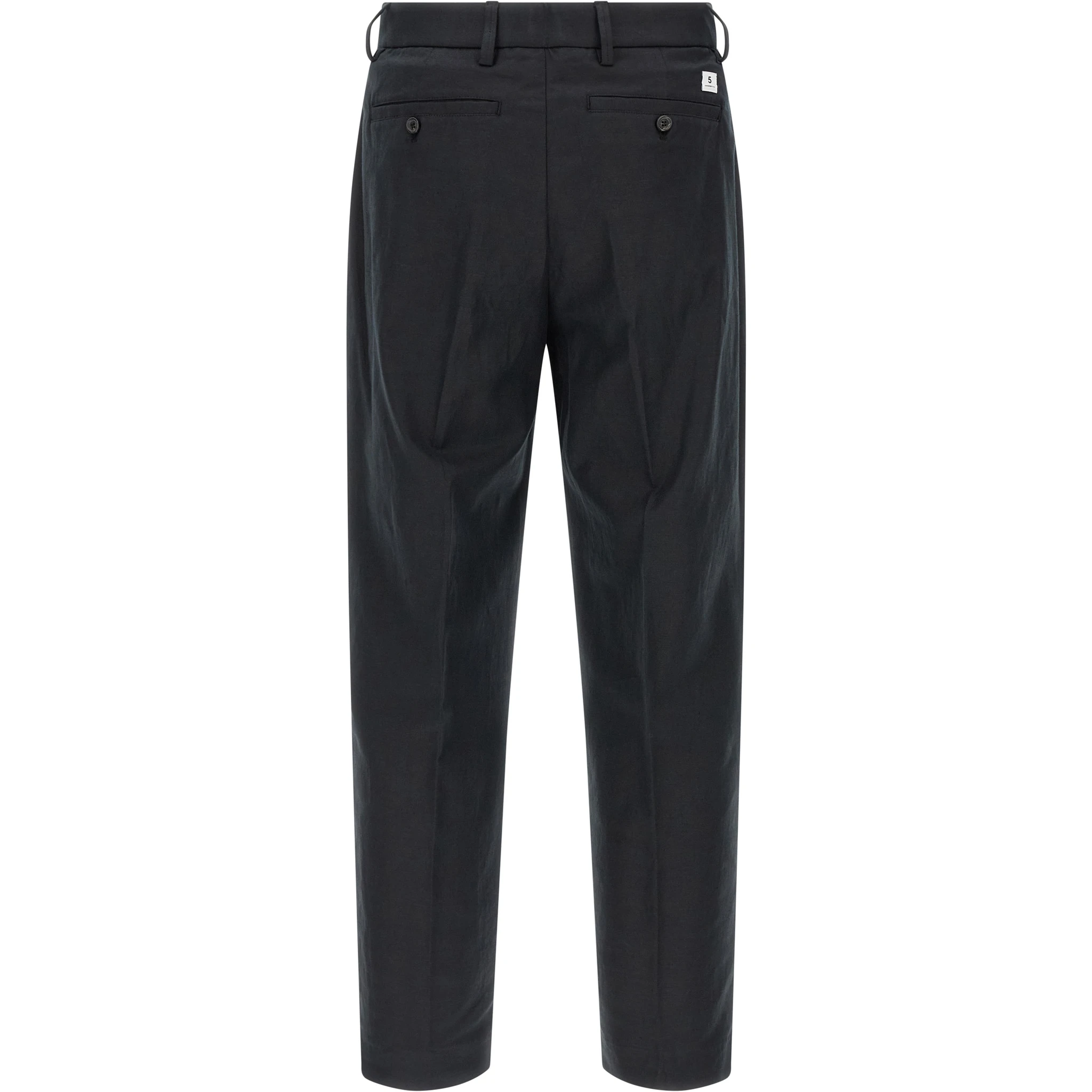 Black Cotton Casual Pants