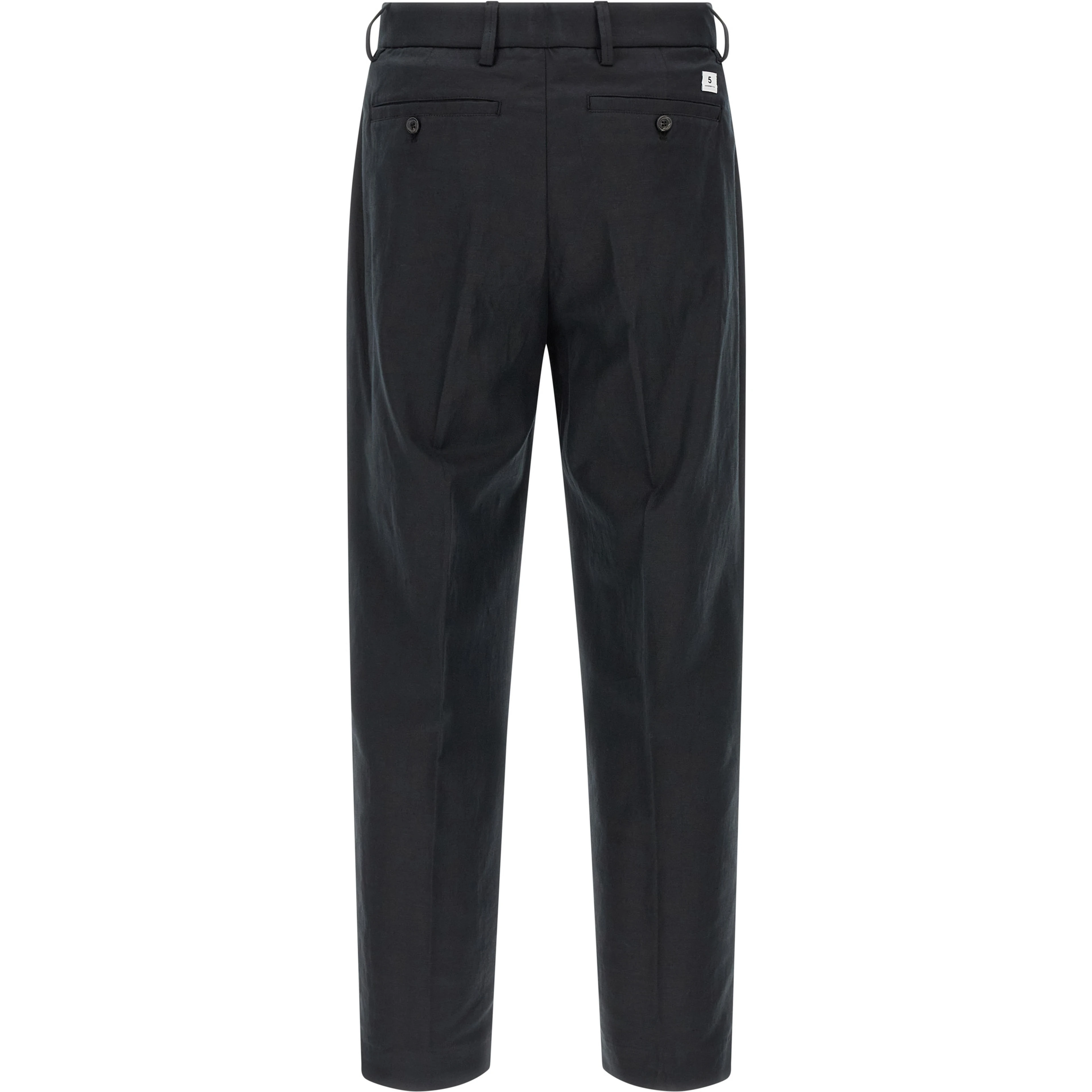 Black Cotton Casual Pants