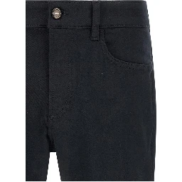 Blue Polyester Straight-Leg Jeans
