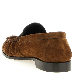 Brown Calfskin Slip-On Loafers