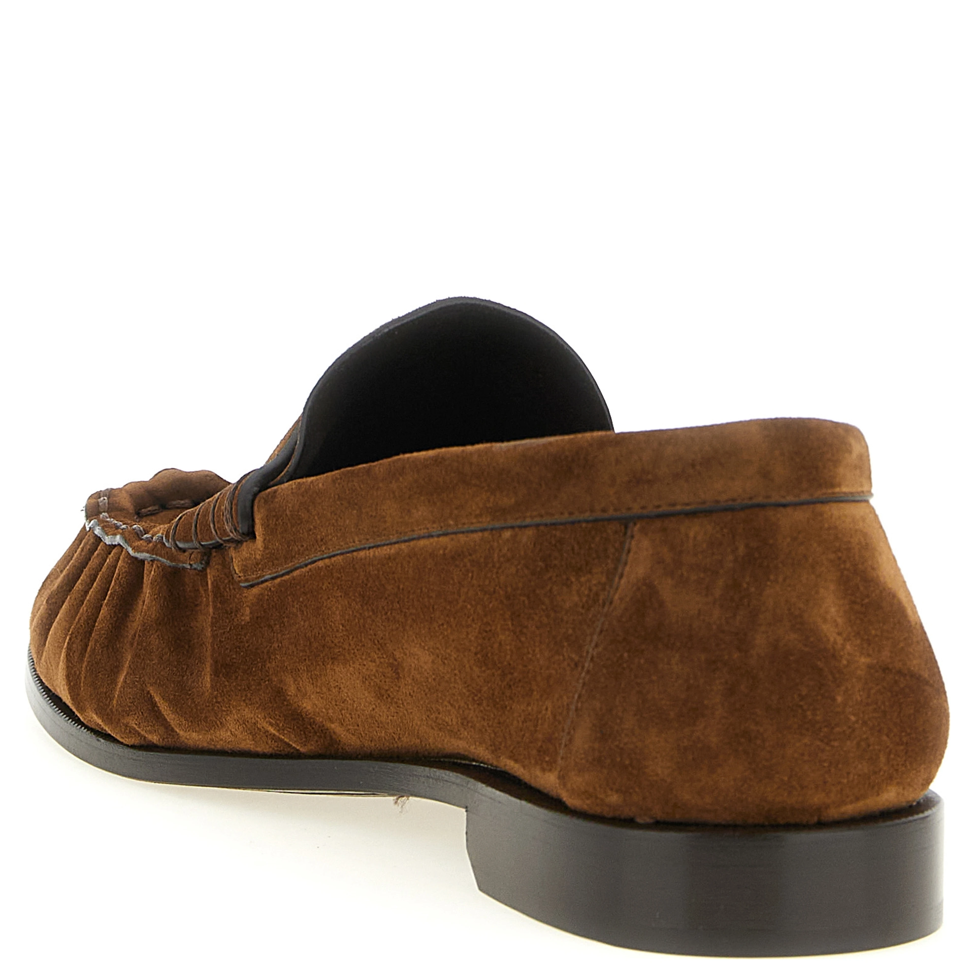 Brown Calfskin Slip-On Loafers