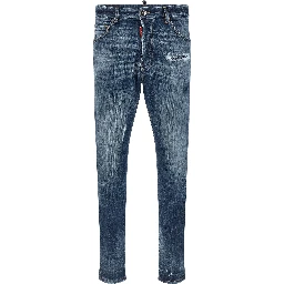 Blue Cotton Slim Fit Jeans