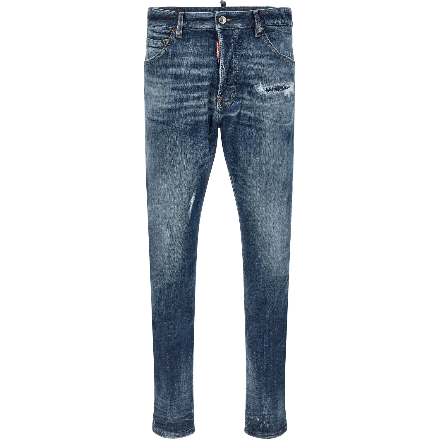 Blue Cotton Slim Fit Jeans