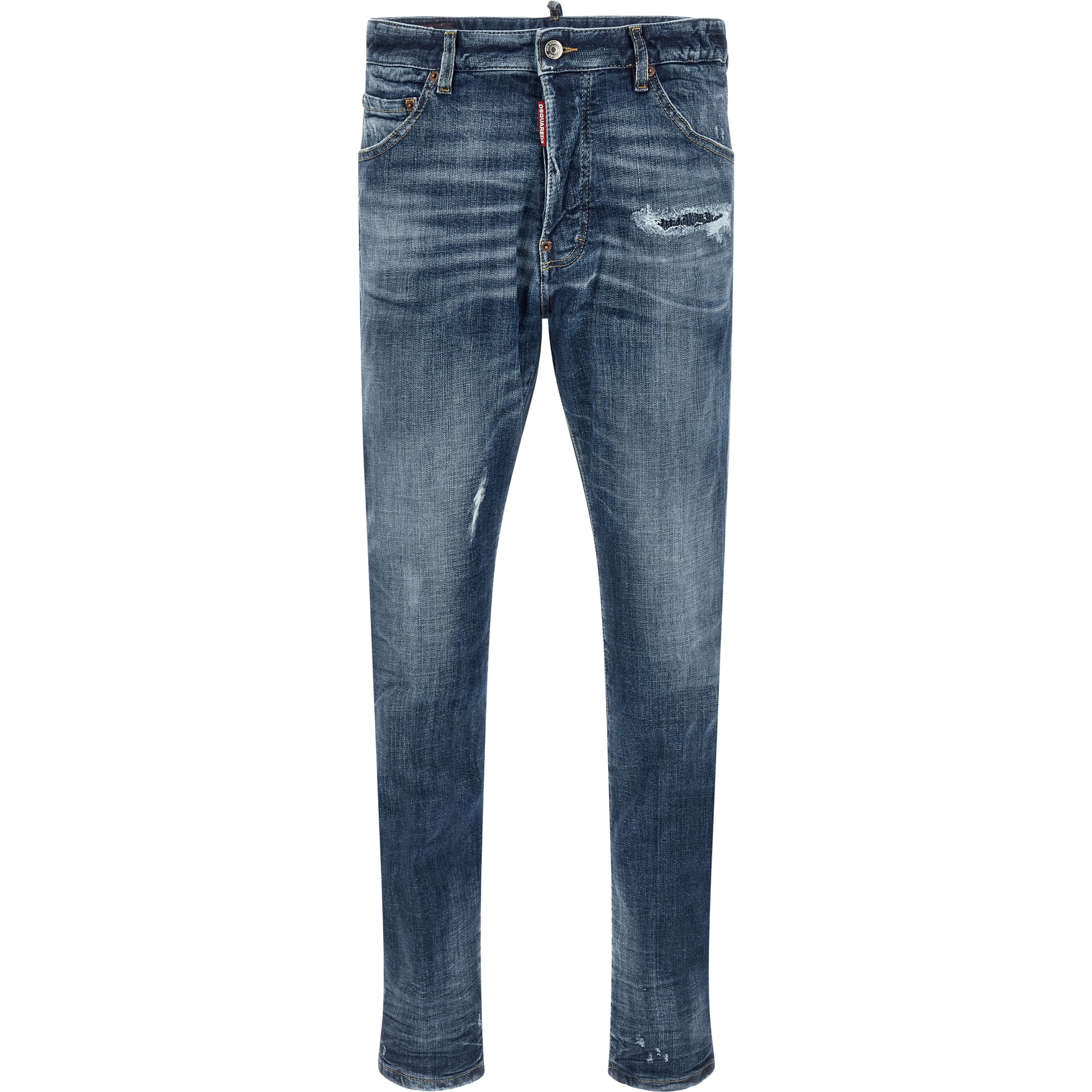 Blue Cotton Slim Fit Jeans