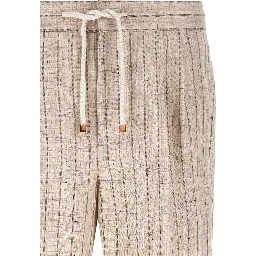 Beige Linen Casual Pants
