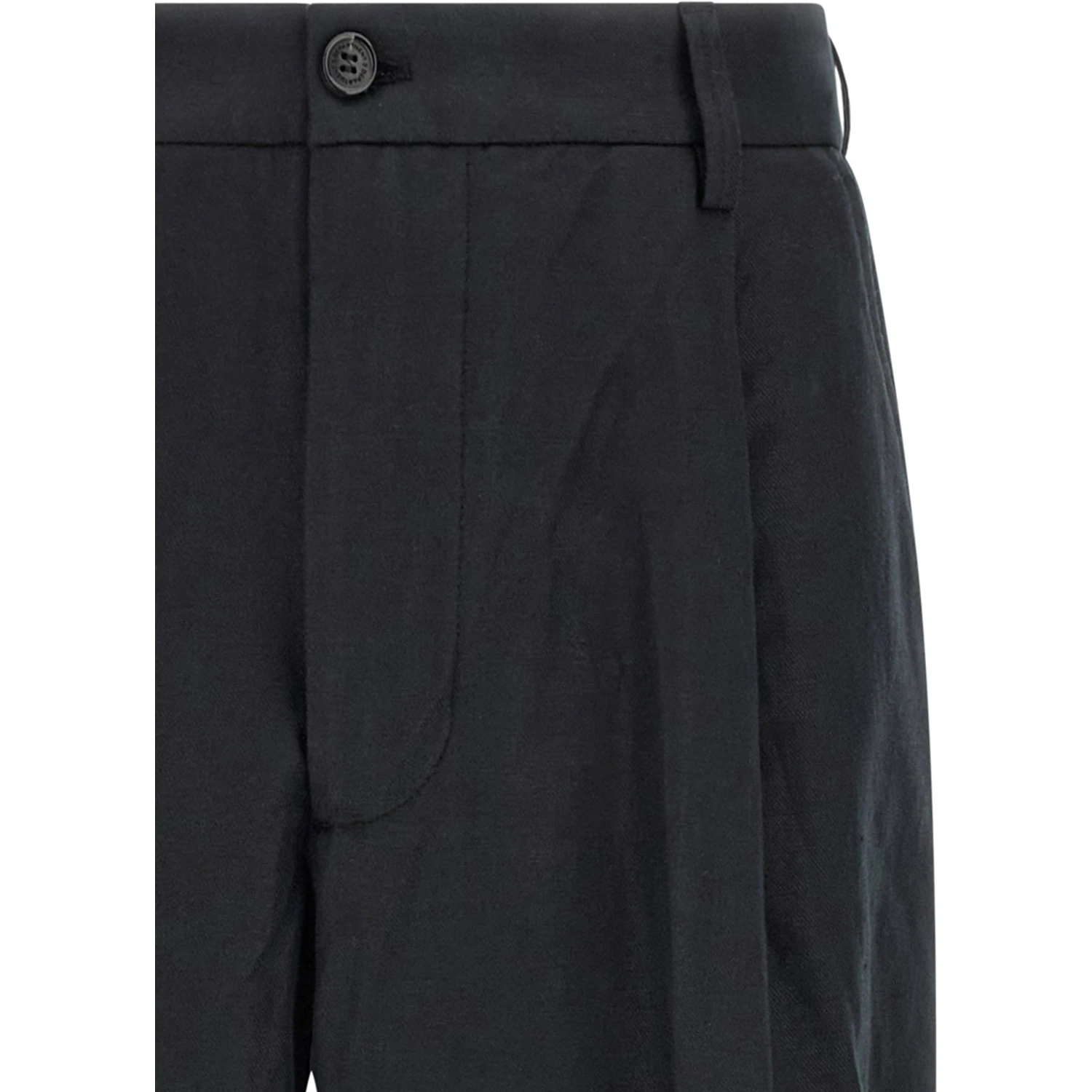 Black Cotton Casual Pants