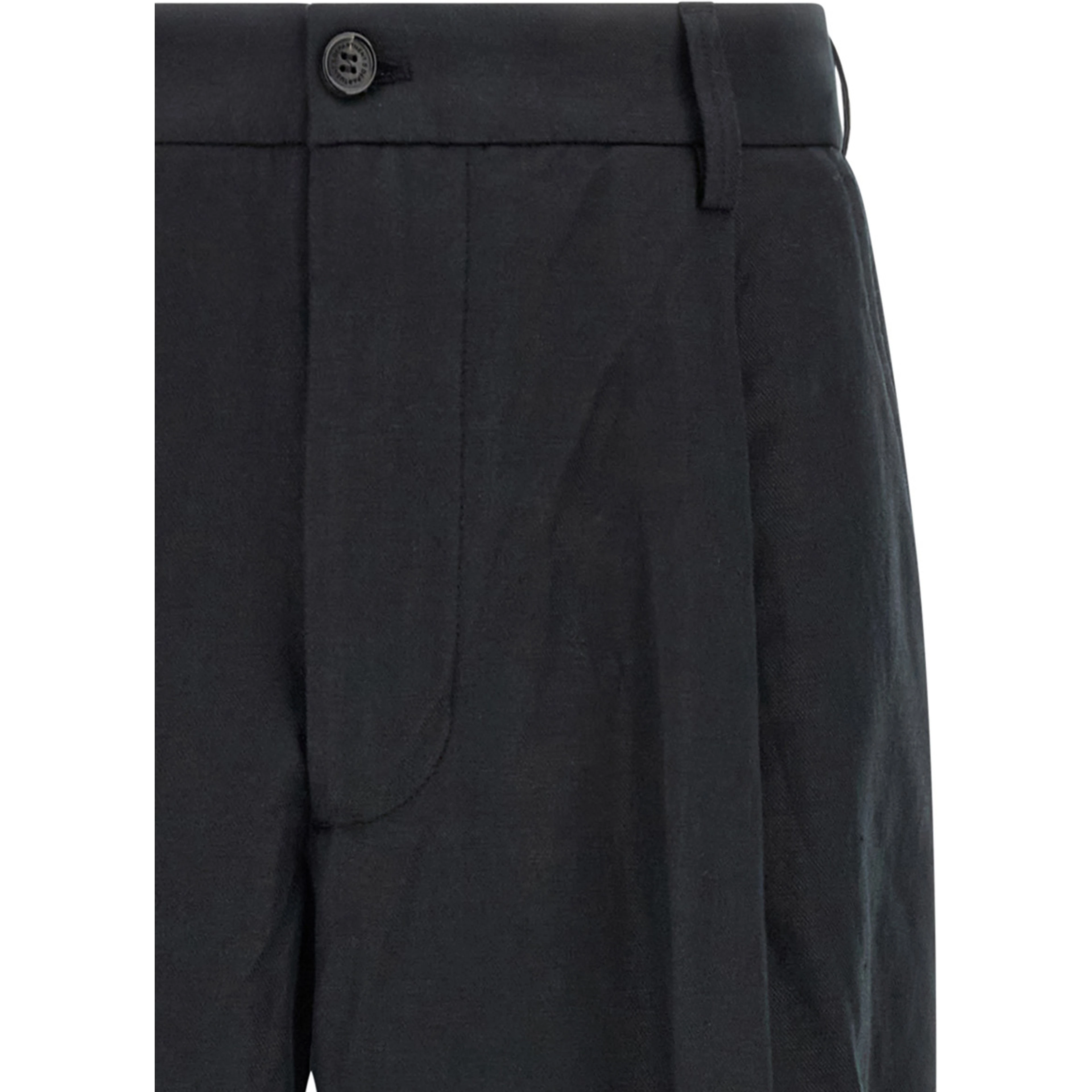 Black Cotton Casual Pants