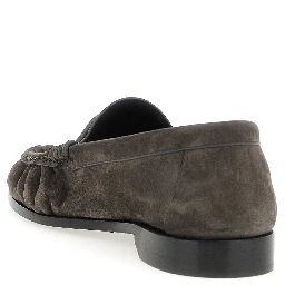 Brown Calfskin Slip-On Loafers