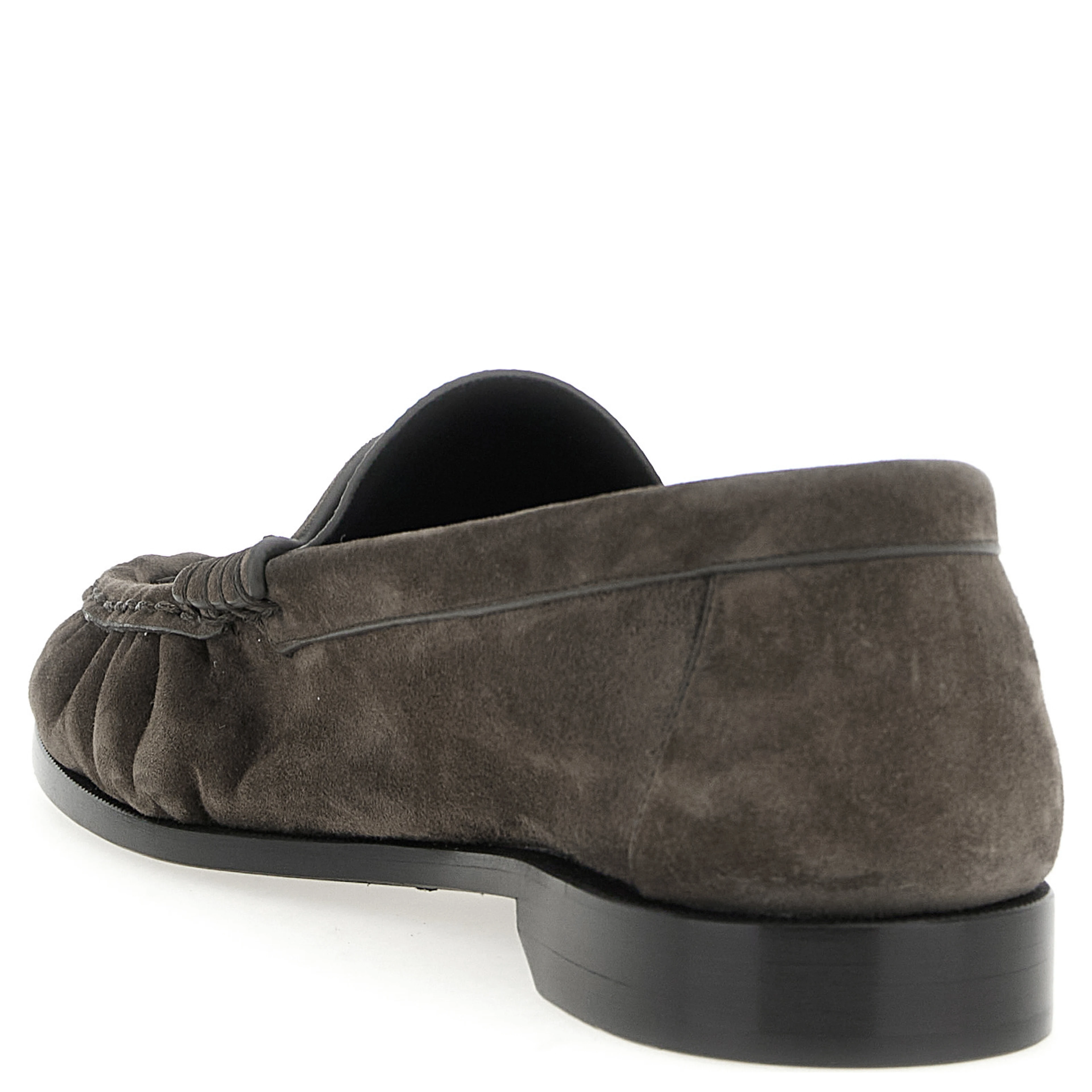 Brown Calfskin Slip-On Loafers