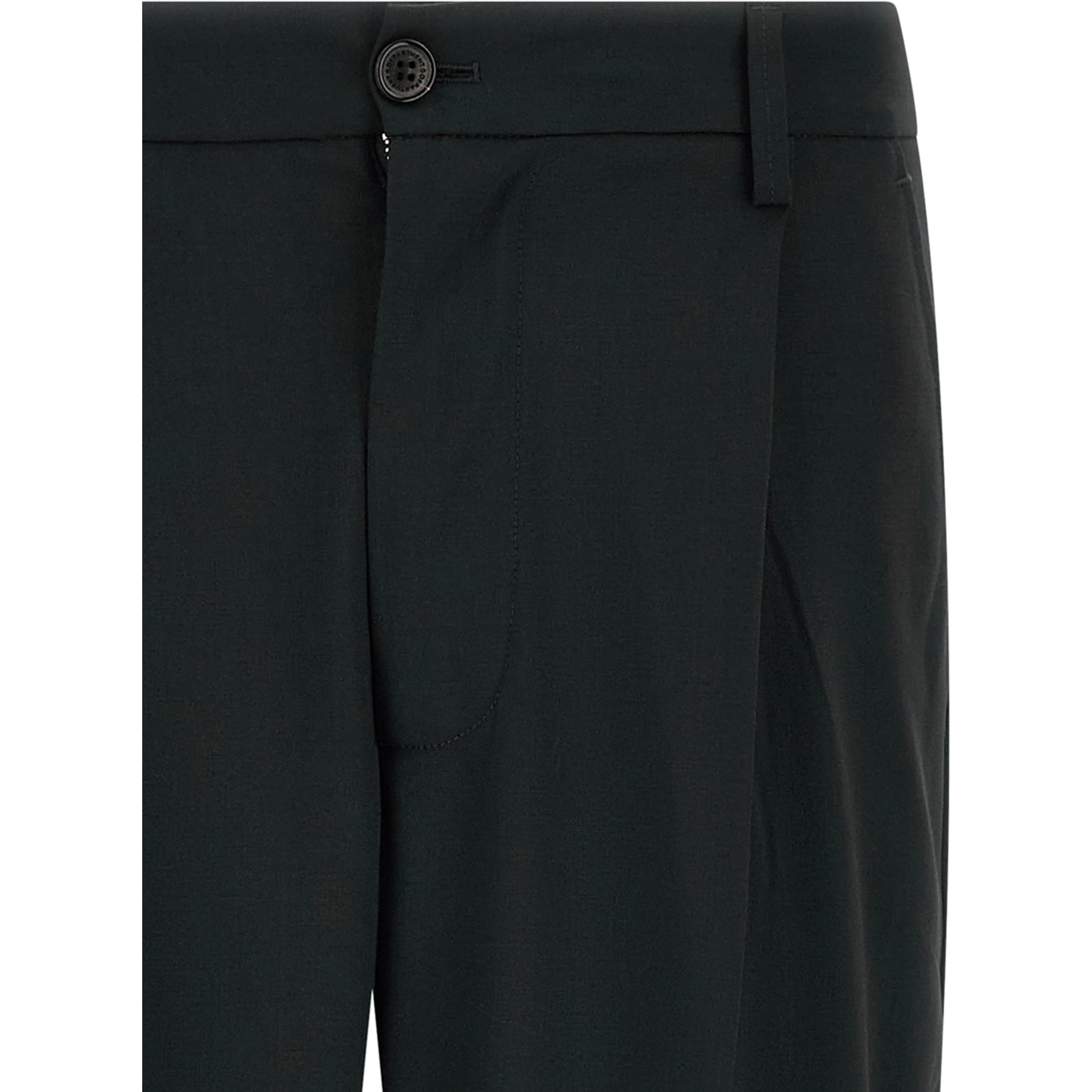 Black Polyester Casual Pants