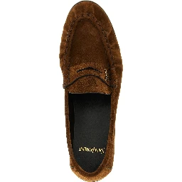 Brown Calfskin Slip-On Loafers
