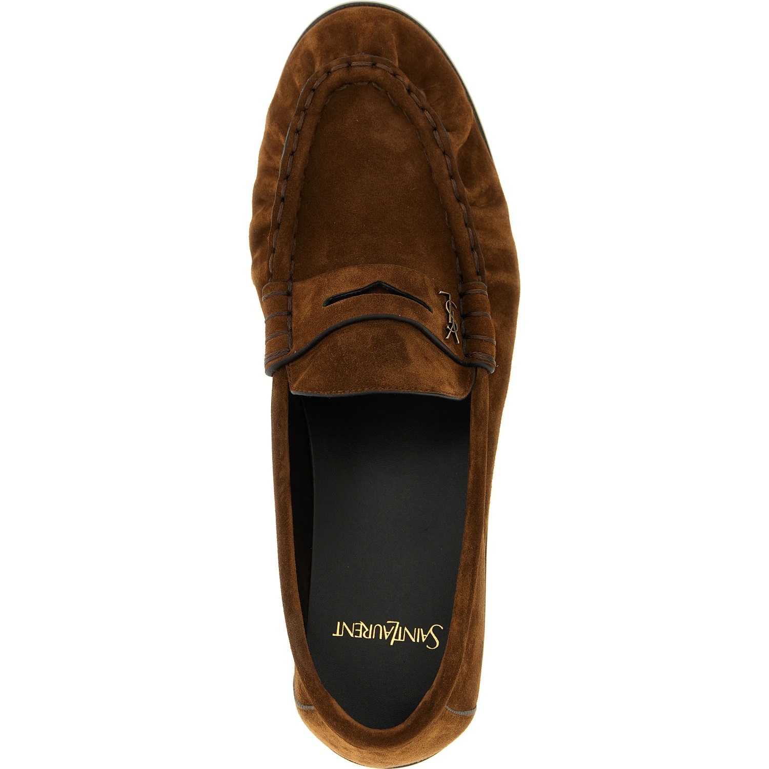Brown Calfskin Slip-On Loafers