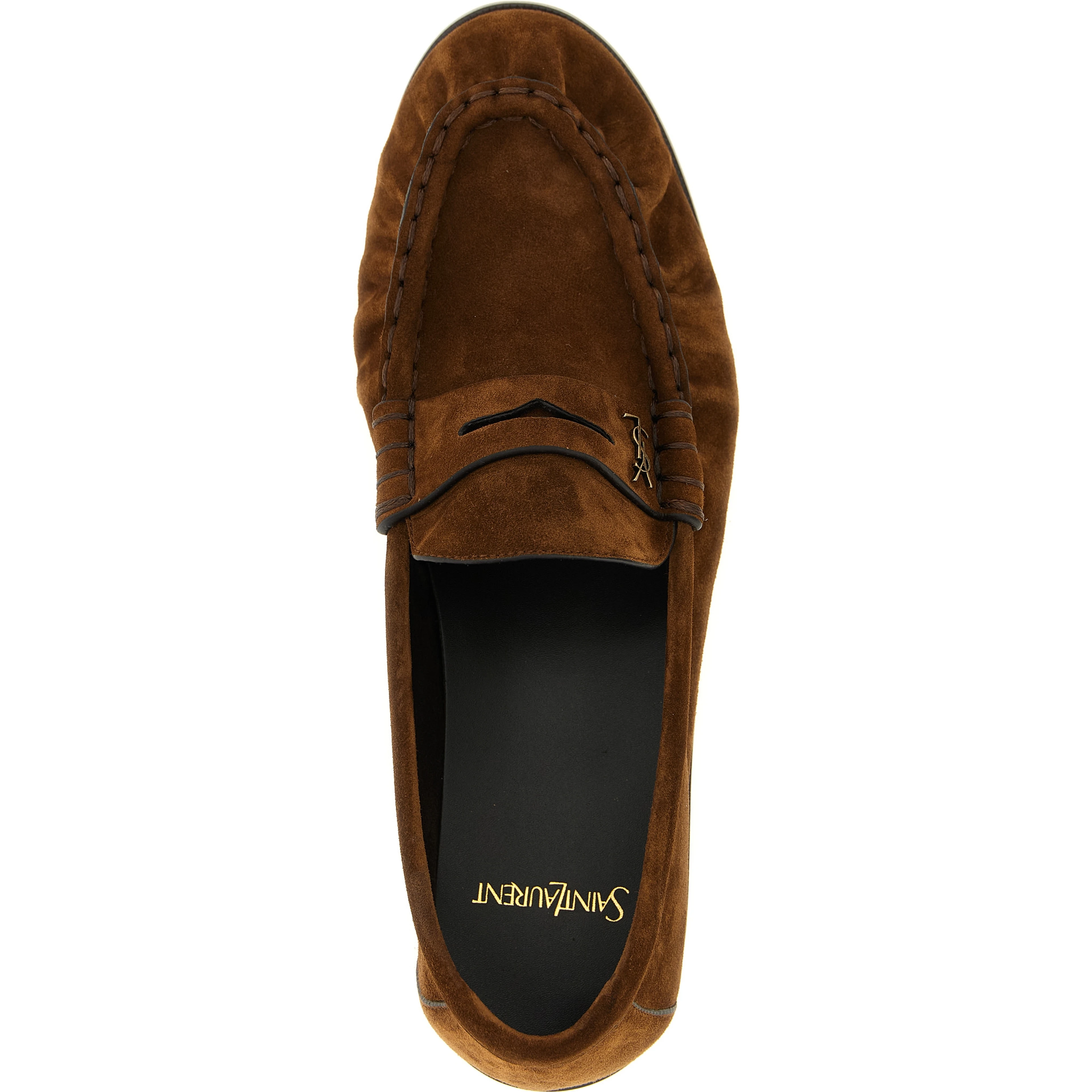 Brown Calfskin Slip-On Loafers