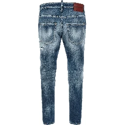 Blue Cotton Boyfriend Jeans